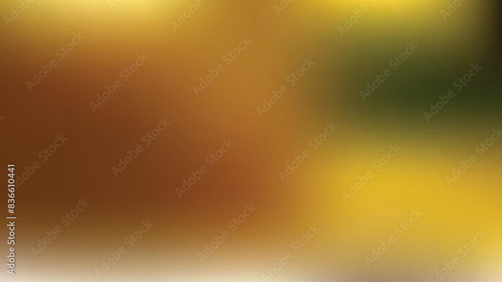 Golden empty background. Abstract yellow Blurred spring background. Soft summer bright gradient backdrop with place for text. Trendy illustration for graphic design, banner, poster