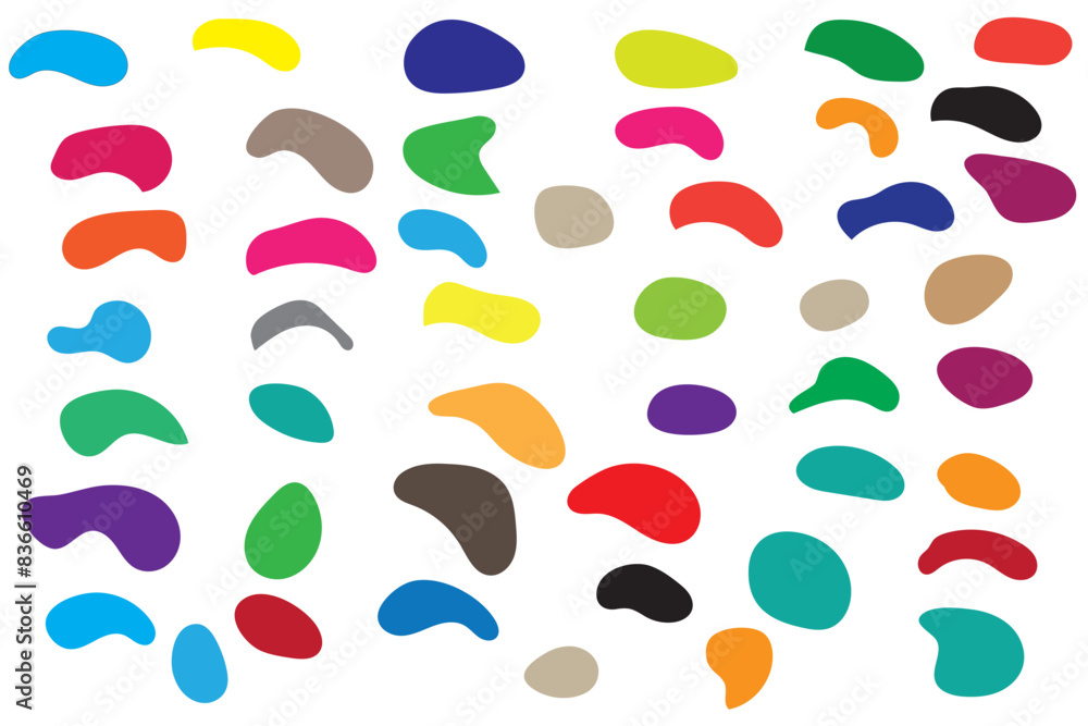 colorful shape. abstract pebble, liquid, blob water drop silhouette shape, decoration background wallpaper colorful shape. abstract pebble, liquid, blob water drop silhouette shape, decoration background wallpaper