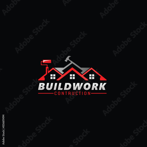 home construction company logo vector template