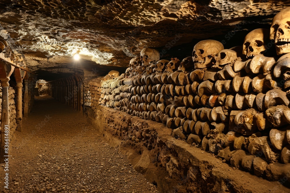 Mysterious Vampire Society in Paris Catacombs with Hidden Passages. Mysterious Vampire Society in Paris Catacombs with Hidden Passages.