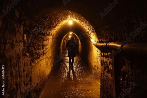 Mysterious Vampire Society in Paris Catacombs with Hidden Passages. photo