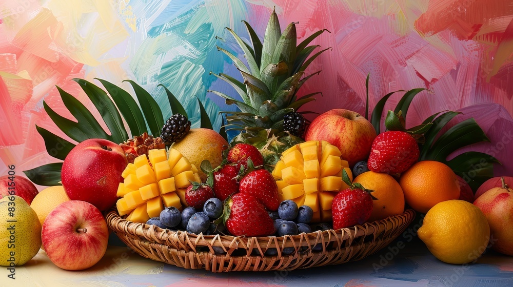 Fresh Fruit Basket with Pineapple, Mango, Strawberries, and More Fresh Fruit Basket with Pineapple, Mango, Strawberries, and More