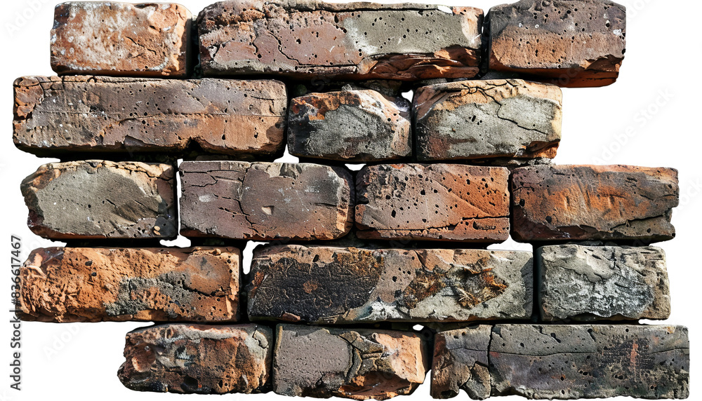 Close-up of an old brick wall with weathered texture, showcasing the rugged and rustic character perfect for backgrounds and design projects. Close-up of an old brick wall with weathered texture, showcasing the rugged and rustic character perfect for backgrounds and design projects.