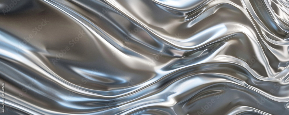 A stunning 3D wall art installation of cascading silver waves, meticulously detailed to add elegance and modernity to any room. A stunning 3D wall art installation of cascading silver waves, meticulously detailed to add elegance and modernity to any room.