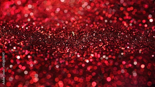 Red bokeh holiday textured glitter background,Defocused abstract red lights background ,Red festive background with sparkles in the bokeh. The concept of the celebration, the day of St. Valentine,