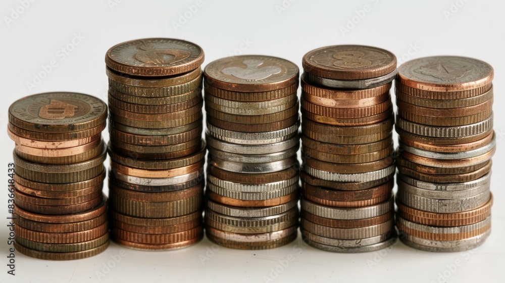Stack of coins towering high, representing financial growth through diligent planning.