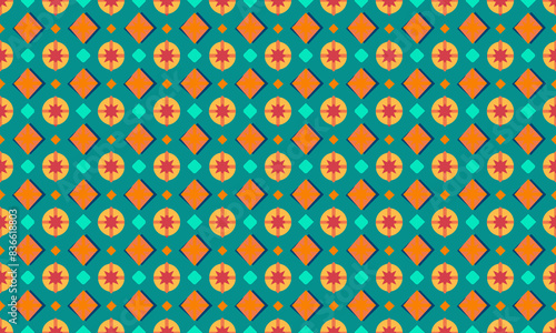 Grunge Design Geometric Shapes Seamless Pattern for Wallpaper Background