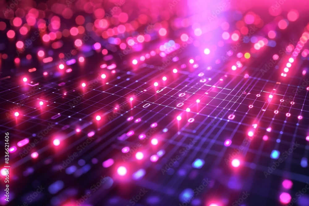 Obraz premium Digital Binary Technology Background created with Generative AI