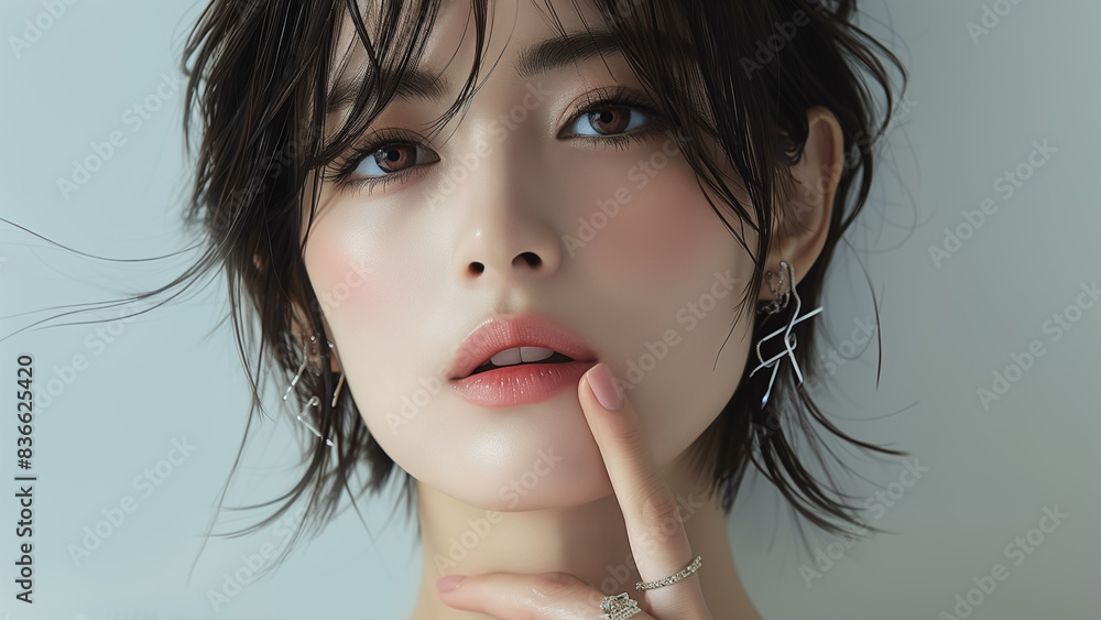 美しい かっこいい 女性モデル ショートヘア Stock Photo | Adobe Stock