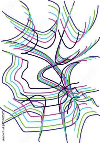 Abstract vector art line drawing
