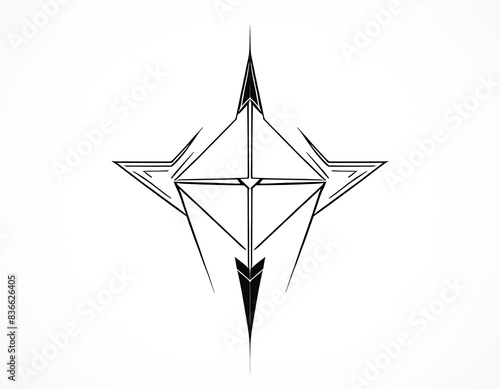 arrow black emblem on white background isolated
 photo