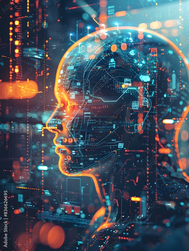 Illustration of Applying AI and ML algorithms to analyze data and optimize industrial processes, improve quality control, and enhance production efficiency. Ai Generate. Illustration of Applying AI and ML algorithms to analyze data and optimize industrial processes, improve quality control, and enhance production efficiency. Ai Generate.