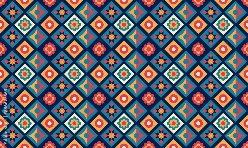 Eclectic Design Geometric Shapes Seamless Pattern for Wallpaper Background Eclectic Design Geometric Shapes Seamless Pattern for Wallpaper Background