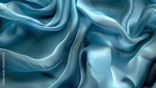 Blue silk fabric background photo