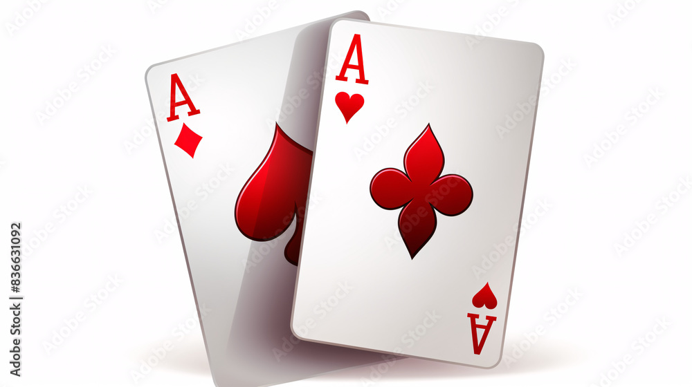 Obraz premium playing cards two aces, poker