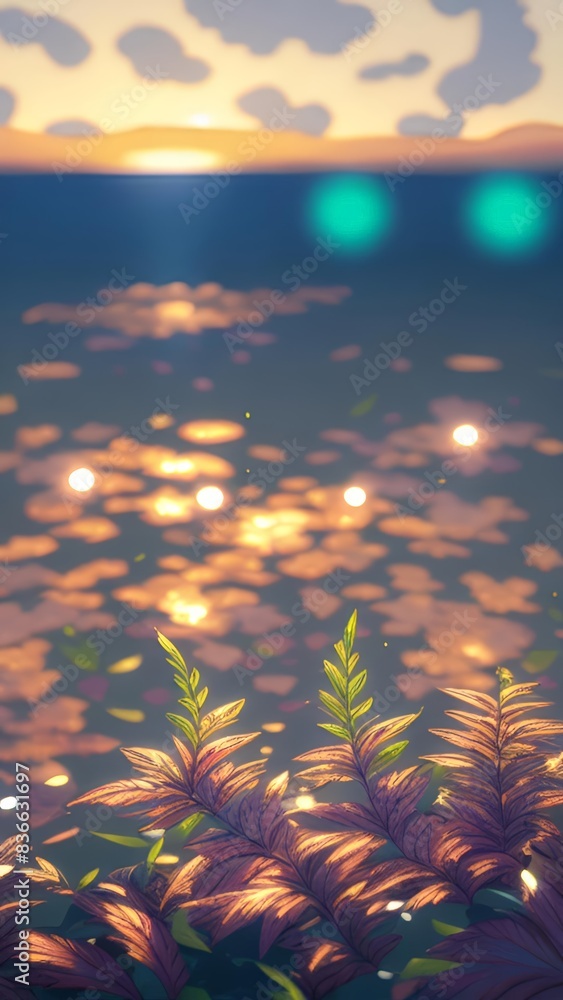 Sunlit Serenity: Vibrant Autumn Foliage in a Tranquil Landscape Sunlit Serenity: Vibrant Autumn Foliage in a Tranquil Landscape