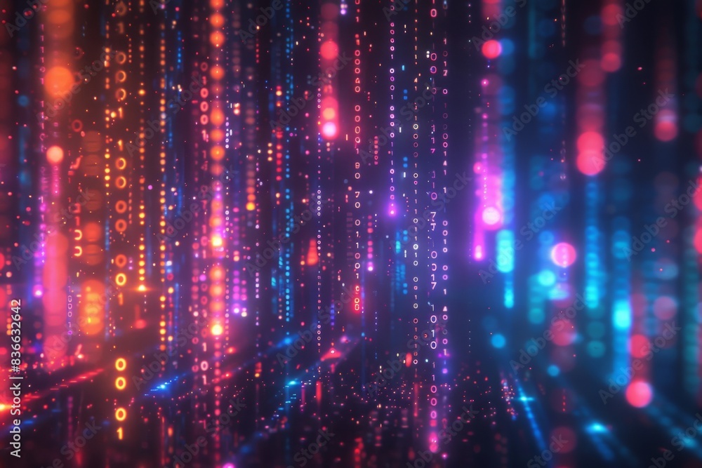 Digital Binary Technology Background created with Generative AI Digital Binary Technology Background created with Generative AI