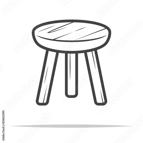 Wooden stool icon transparent vector isolated