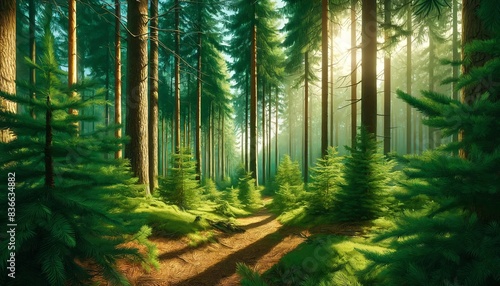 An image of a Coniferous forest canopy