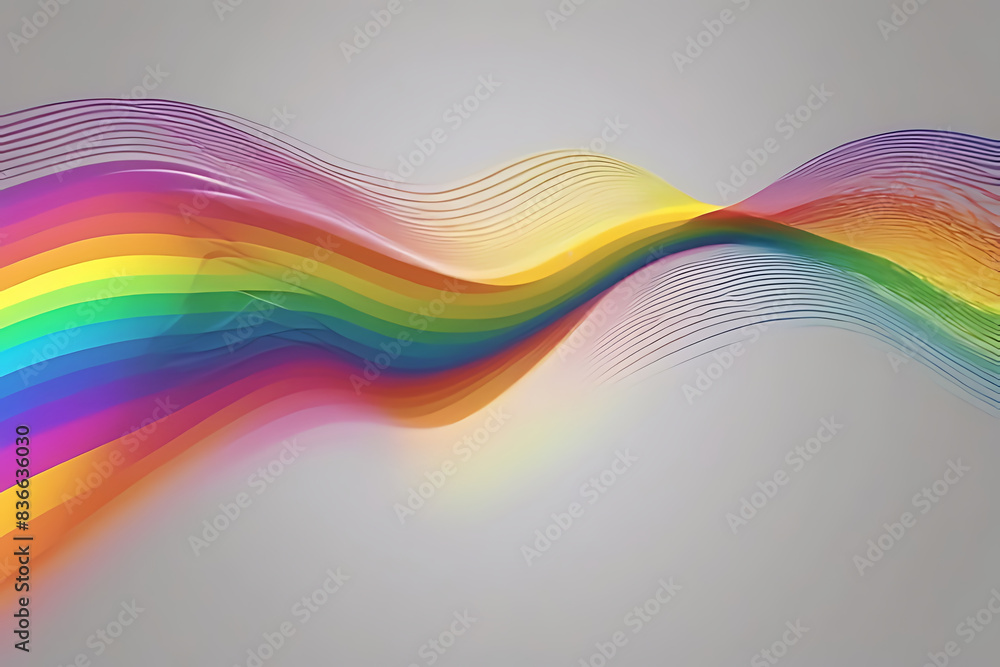 Abstract image. Rainbow waves of spectrum and dynamics. The smooth movement of the wave shape has bright colors. energy on a white background Abstract image. Rainbow waves of spectrum and dynamics. The smooth movement of the wave shape has bright colors. energy on a white background