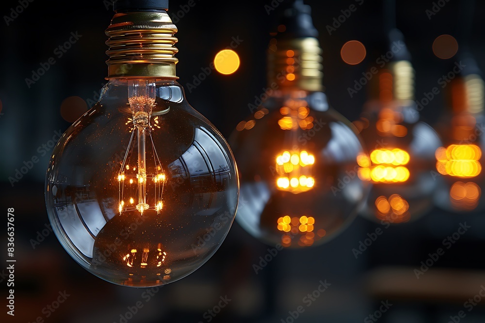 Light bulbs with dark background Light bulbs with dark background