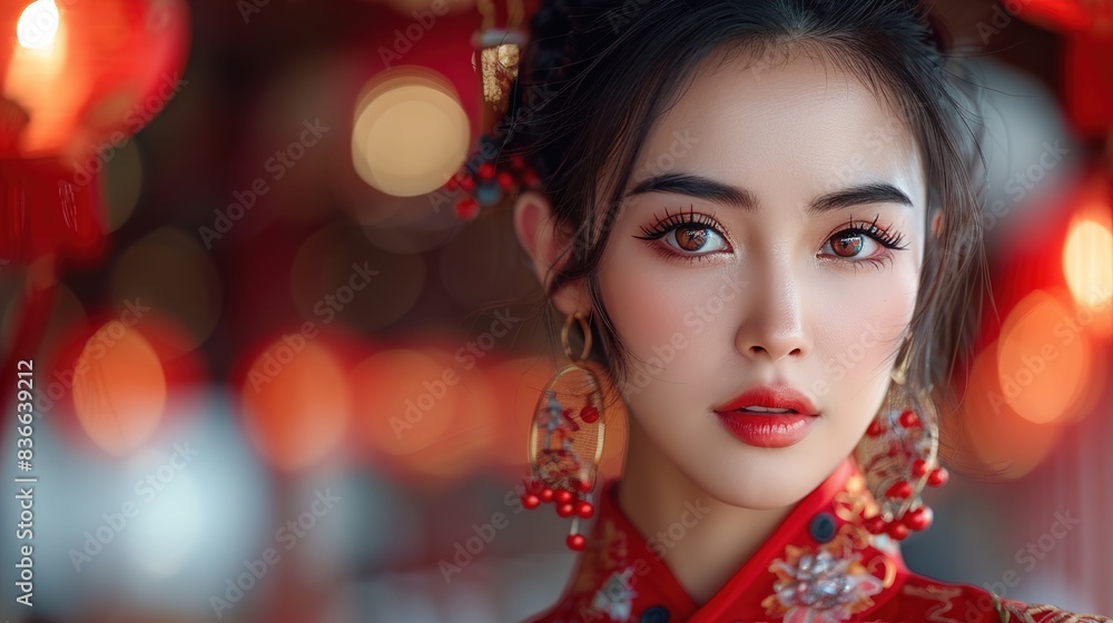 portrait of a woman in red dress portrait of a woman in red dress