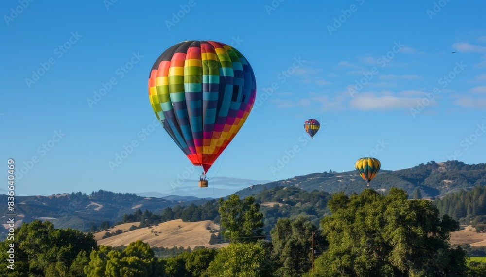 Fototapeta premium Soaring High: The 25th Annual Sonoma County Hot Air Balloon Classic Takes Flight on June 20 in Calif