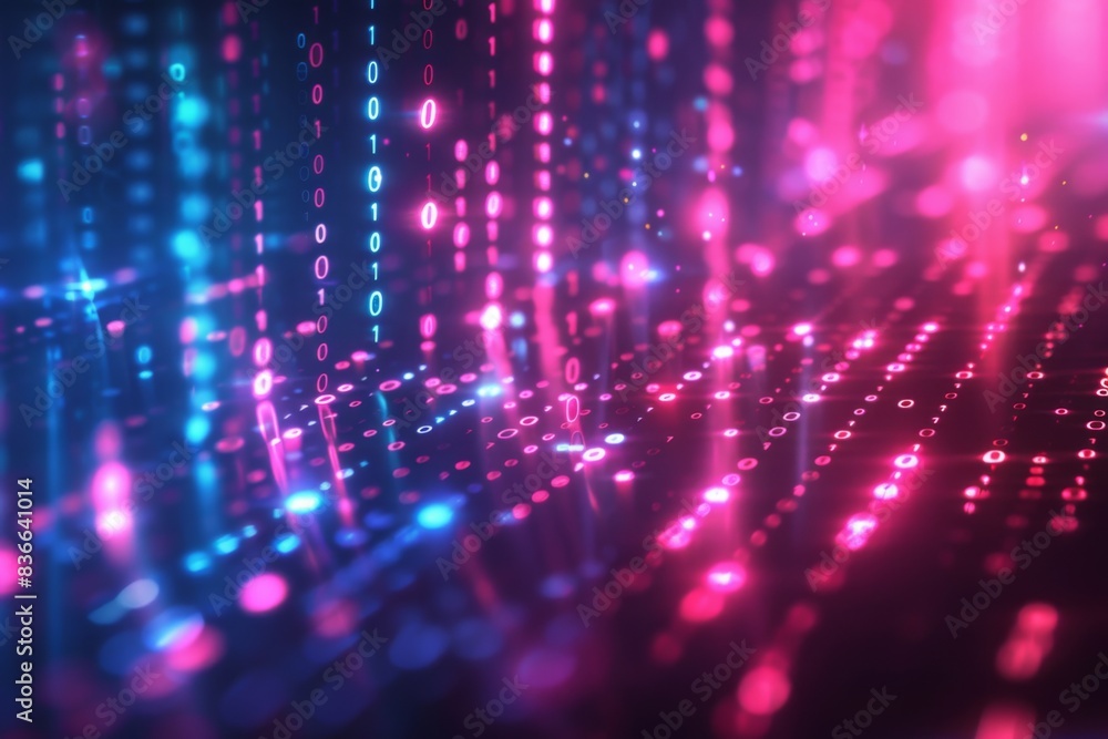 Obraz premium Digital Binary Technology Background created with Generative AI