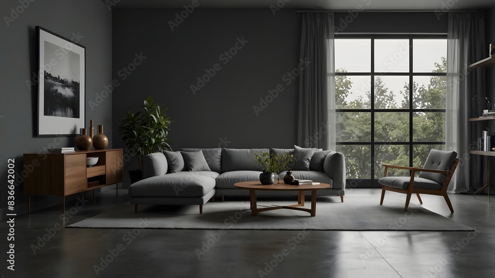 The subtle elegance and modernity of simplicity against a solid grey backdrop ai_generated The subtle elegance and modernity of simplicity against a solid grey backdrop ai_generated