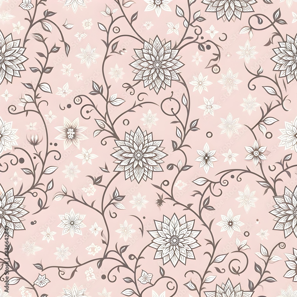 Obraz premium Delicate Pink Floral Pattern