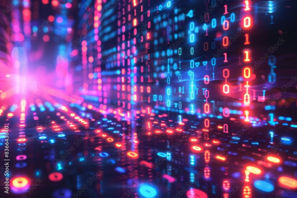 Digital Binary Technology Background created with Generative AI Digital Binary Technology Background created with Generative AI