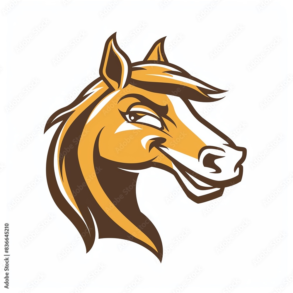 Cartoon horse head with a happy expression. Cartoon horse head with a happy expression.