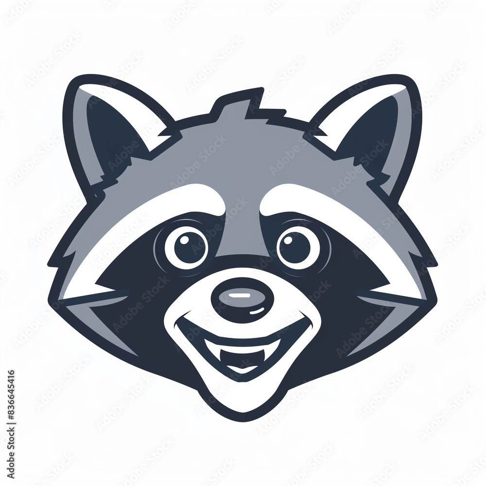 Cute cartoon raccoon face illustration. Cute cartoon raccoon face illustration.