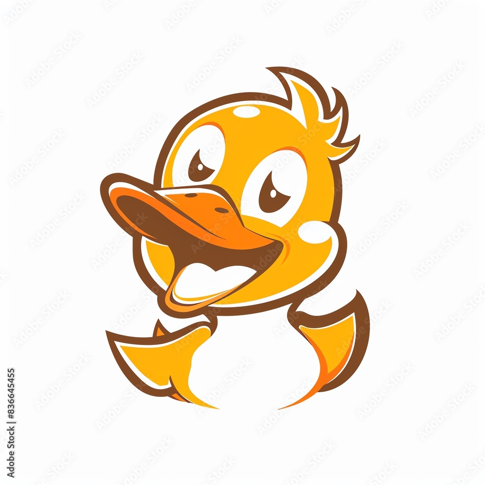 Cute cartoon duck with a big smile Cute cartoon duck with a big smile