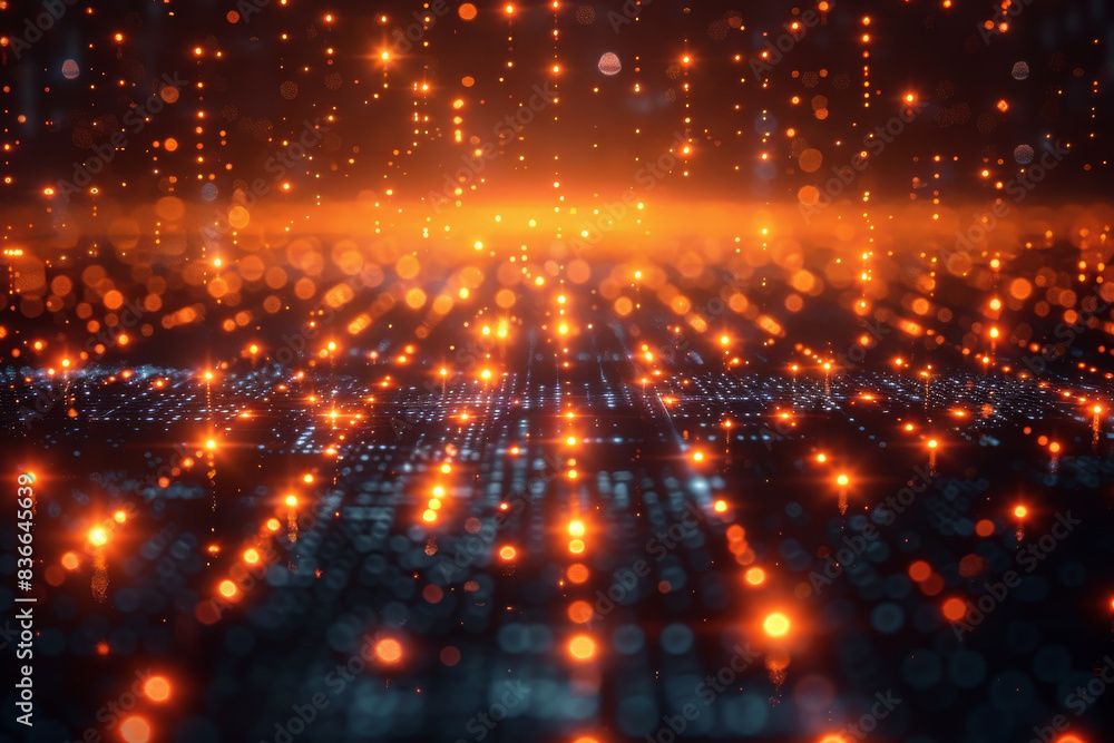 Obraz premium Digital background for tech, AI, neural networks, data, audio, graphics