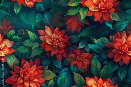 A captivating seamless blossom filled pattern for dynamic visual solutions