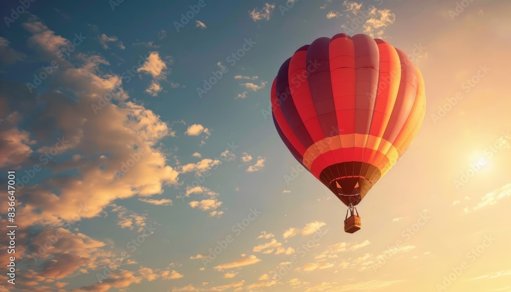 Obraz premium Up, Up and Away: A Spectacular Hot Air Balloon Adventure - Ballooning in the Sky