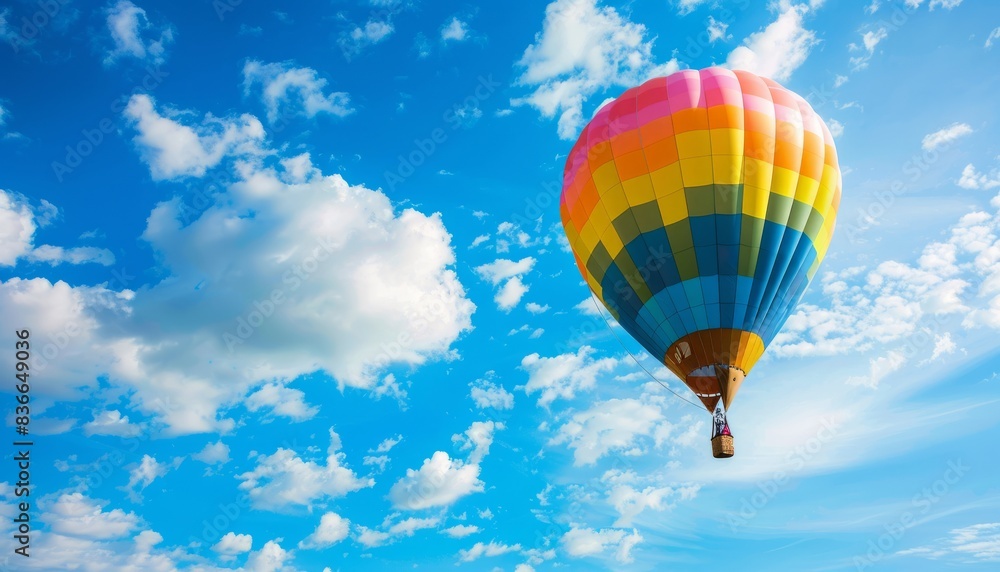 Fototapeta premium Rainbow Dream: A Spectacular Hot Air Balloon Journey