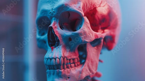 The skull protects the brain from injury. photo