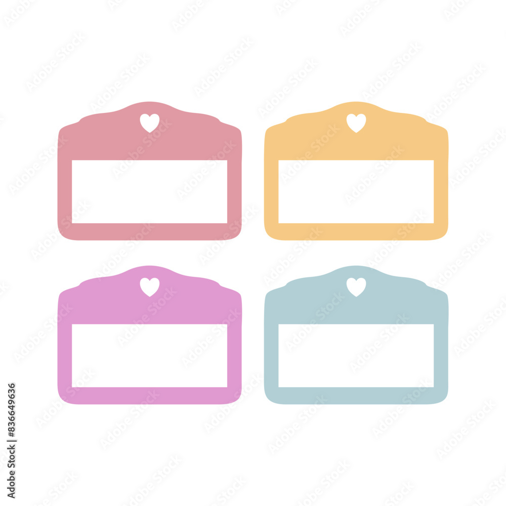 Wedding Day Ornamental Luxury Labels Set isolated on White Wedding Day Ornamental Luxury Labels Set isolated on White