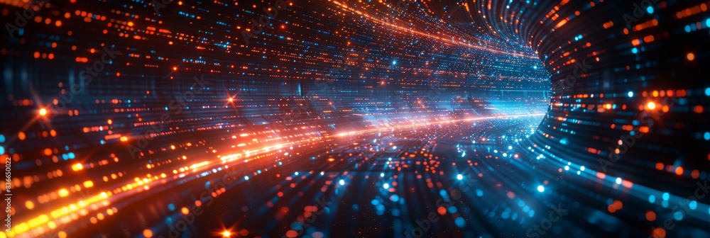 Fototapeta premium Digital background for tech, AI, neural networks, data, audio, graphics