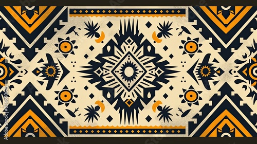 repeating tribal pattern, two-tone, minimalist 