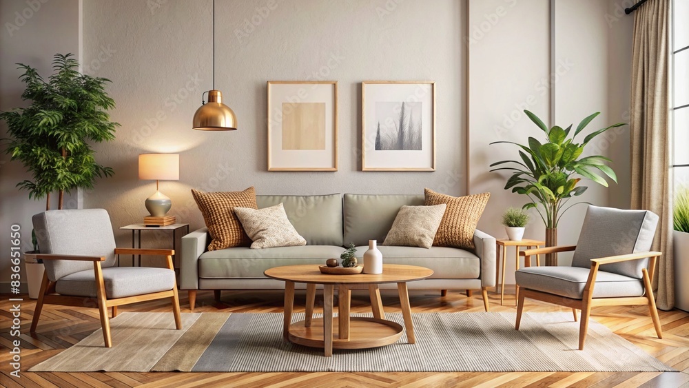 Fototapeta premium modern living room with Wall picture frame