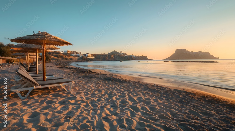 A picturesque camping site in nature with tents, On the beach, generated by AI A picturesque camping site in nature with tents, On the beach, generated by AI