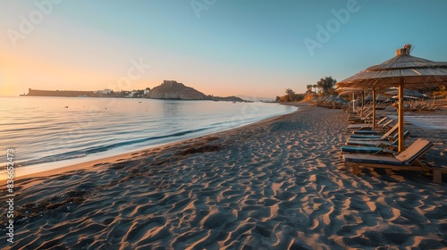 A picturesque camping site in nature with tents  On the beach  generated by AI