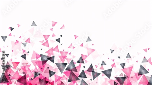 Triangleshaped border filled with pink and black colors photo