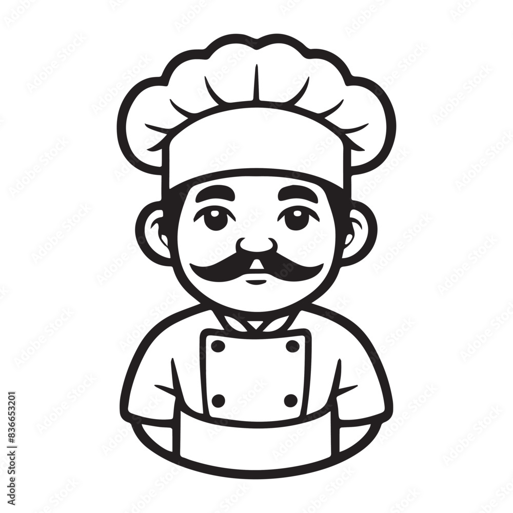 Cartoon Chef Character in Uniform Illustration Cartoon Chef Character in Uniform Illustration