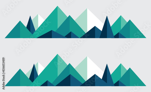 Mountains low poly style set