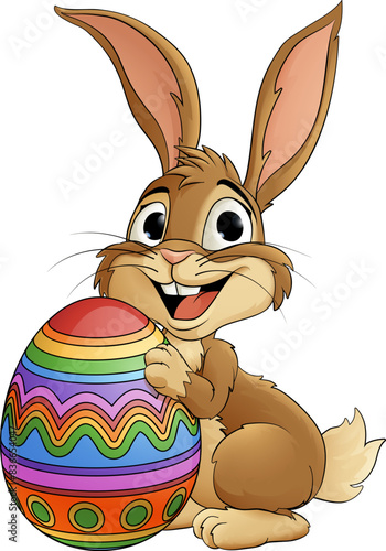 The Easter bunny and chocolate Easter egg rabbit cartoon