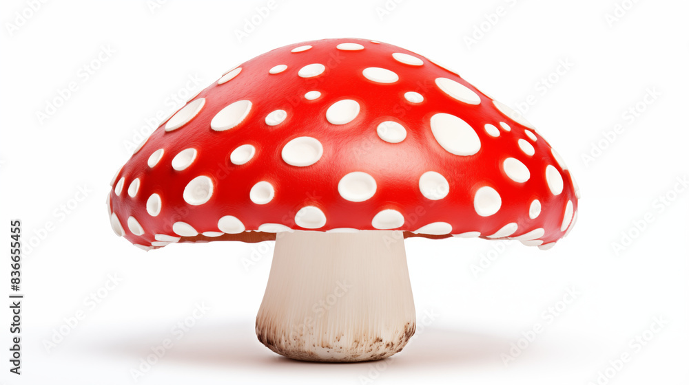 red mushroom with white dots illustration isolated on white red mushroom with white dots illustration isolated on white